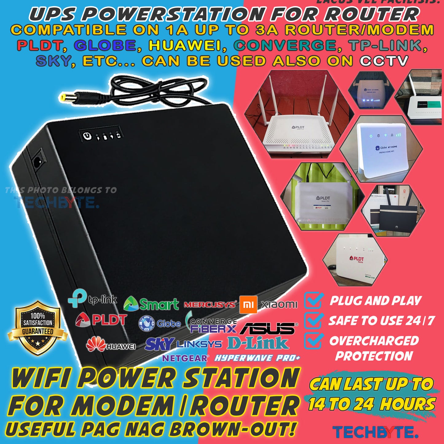 Mini UPS Power Supply for WiFi PLDT, Converge, Globe, Huawei Smart, SKY, DVR, Mesh, TP Link, CCTV