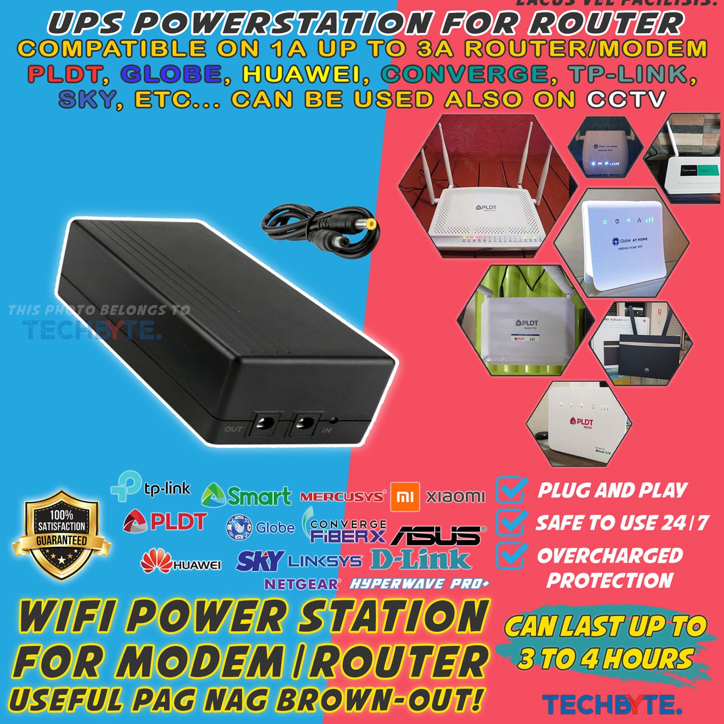 Mini UPS Power Supply for WiFi PLDT, Converge, Globe, Huawei Smart, SKY, DVR, Mesh, TP Link, CCTV