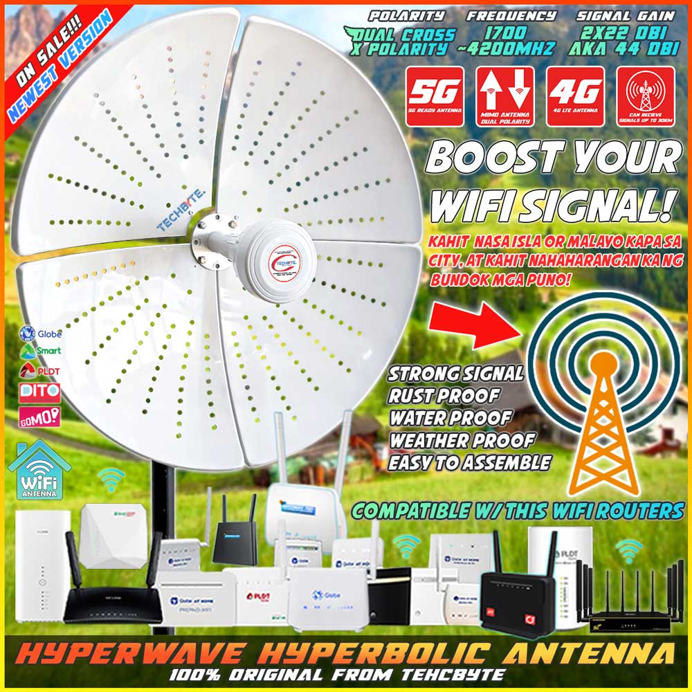 Hyperwave Hyperbolic Antenna For Prepaid WiFi Internet Signal 5G 4G LTE WiFi Antenna