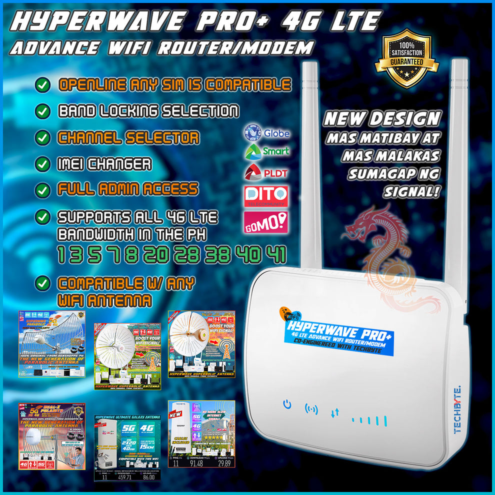 Hyperwave WiFi Modem Router: Openline 4G LTE SIM, Globe Smart PLDT ...