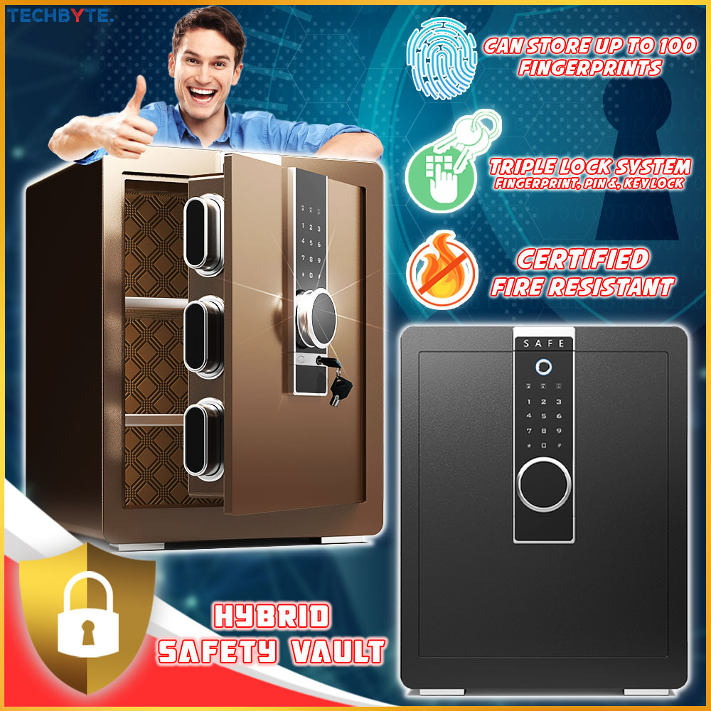 LUXURY MONEY SAFETY VAULT Digital Fireproof Cash Depository Security Box Documents Organizer