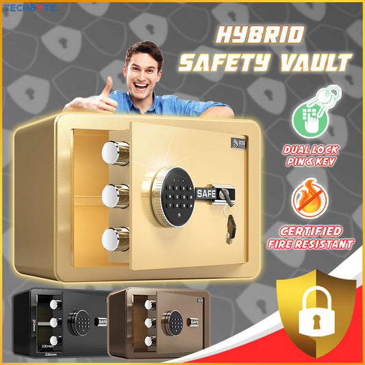 PREMIUM SAFETY VAULT Digital Fireproof Depository Cash Security Box Money and Documents Organizer